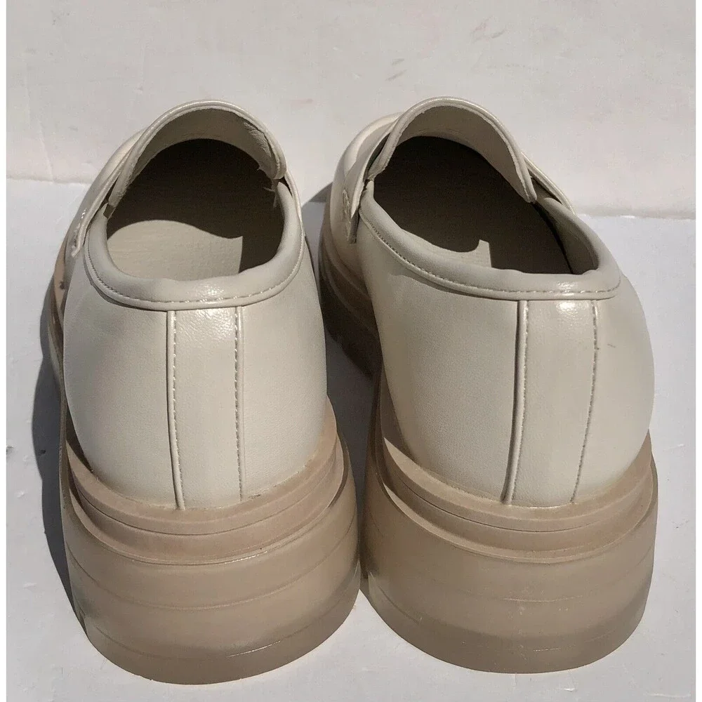 Wanted Women's Shoes Mocha 6.5 Chunky Loafers Ivory Moccasins Syntetic Leather